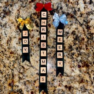 Custom made Scrabble Christmas ornaments